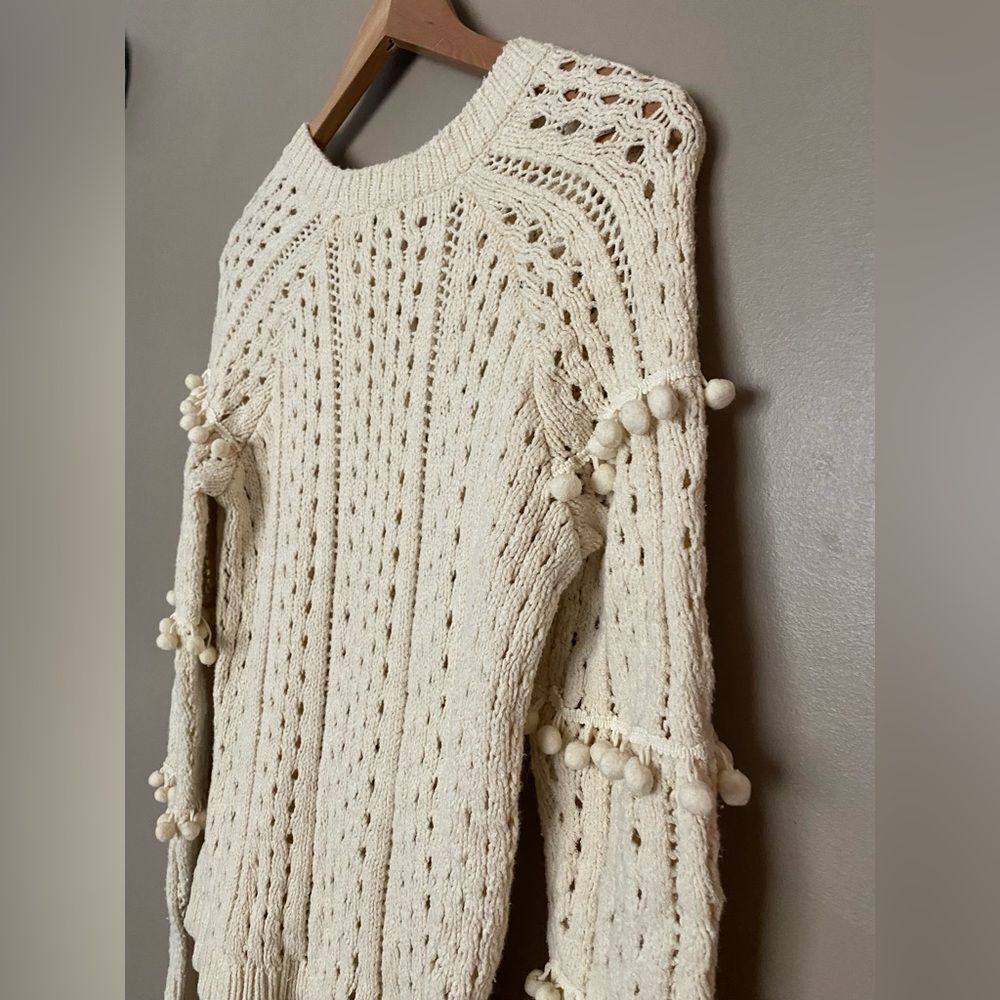 WILLOW & CLAY open-knit Crochet 
 sweater cottage chic soft delicate sz S EUC - Picture 6 of 15